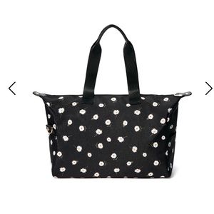 Alice + Olivia Duffel Bag.  Black with white daises.